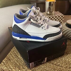 Jordan Men’s Sneakers — White, Royal Blue & Black